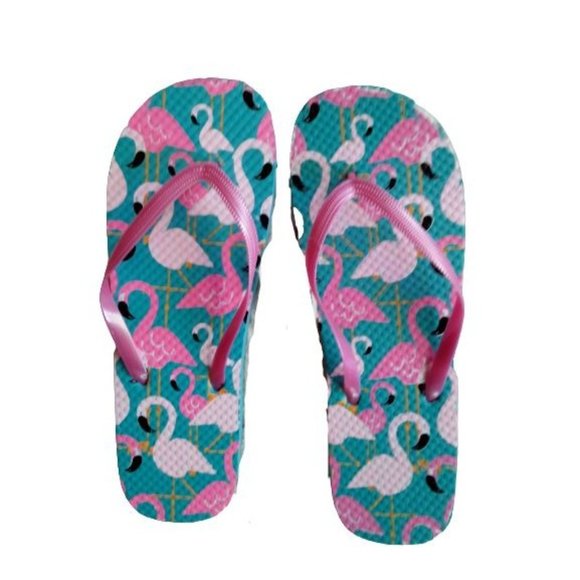 Juncture Flip Flops Sandal Pink Flamingo Womens Medium M Size 7 8 - Picture 1 of 4